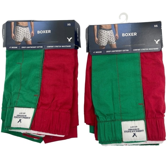 American Eagle Size XS 26-28 Christmas themed cotton boxers set of 2 NWT - Picture 1 of 4